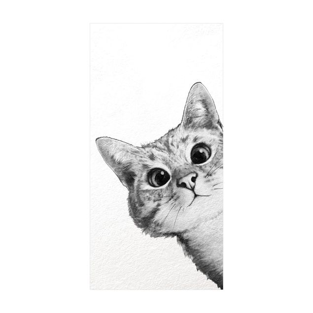 Tappeti grandi Illustrazione - Gatto Disegno in bianco e nero
