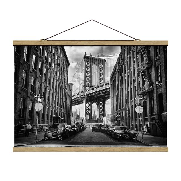 Foto su tessuto da parete con bastone - Manhattan Bridge In America - Orizzontale 2:3
