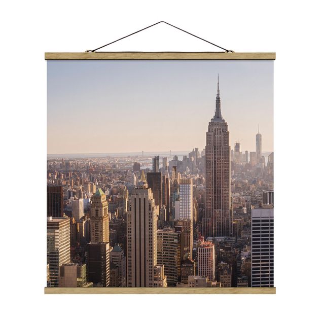 Quadro su tessuto con stecche per poster - Empire State Building - Quadrato 1:1