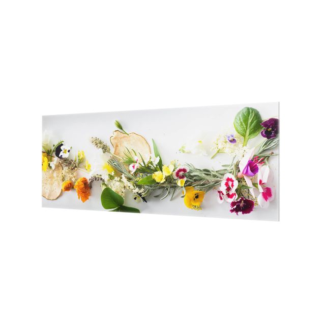 Paraschizzi in vetro - Fresh Herbs With Edible Flowers
