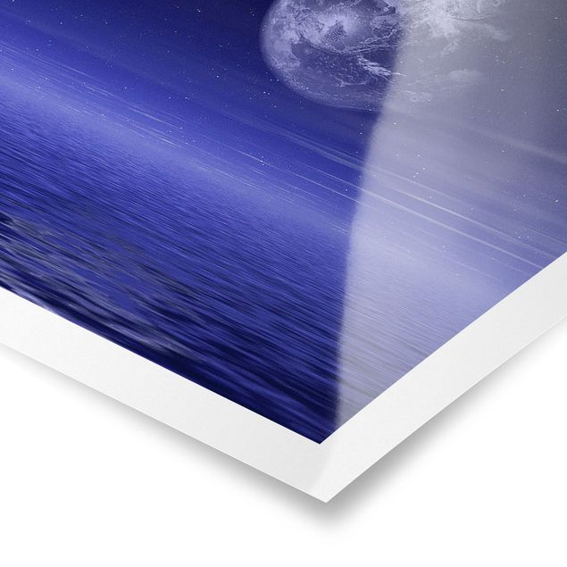 Poster - Moon And Ocean - Quadrato 1:1