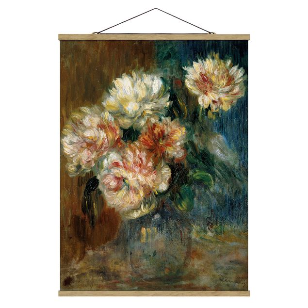 Foto su tessuto da parete con bastone - Auguste Renoir - Peonie Vaso - Verticale 4:3