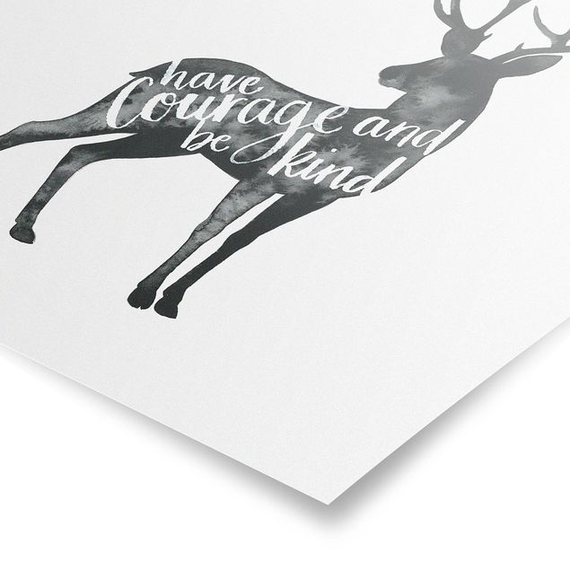 Poster acquerello Animali saggi - Cervo