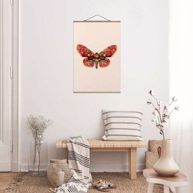 Foto su tessuto da parete con bastone - Vintage Moth - Verticale 3:2