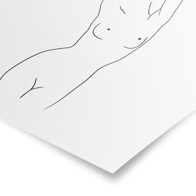 Poster - Line Art Nudo Bianco e nero - Quadrato 1:1