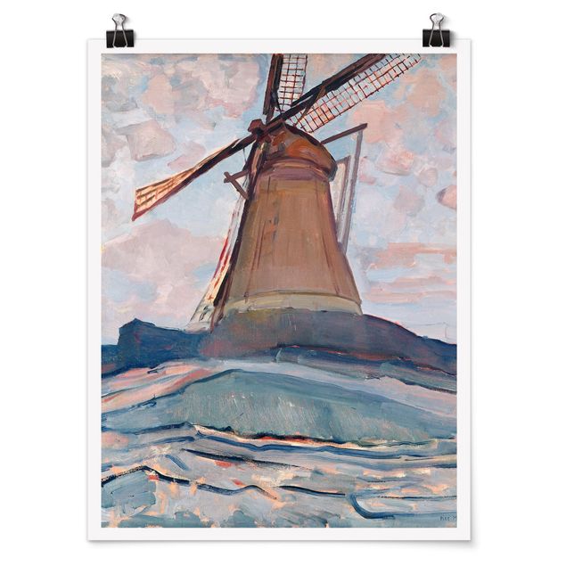 Poster - Piet Mondrian - Windmill - Verticale 4:3