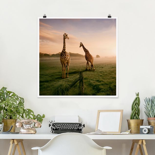 Poster - surreale Giraffe - Quadrato 1:1