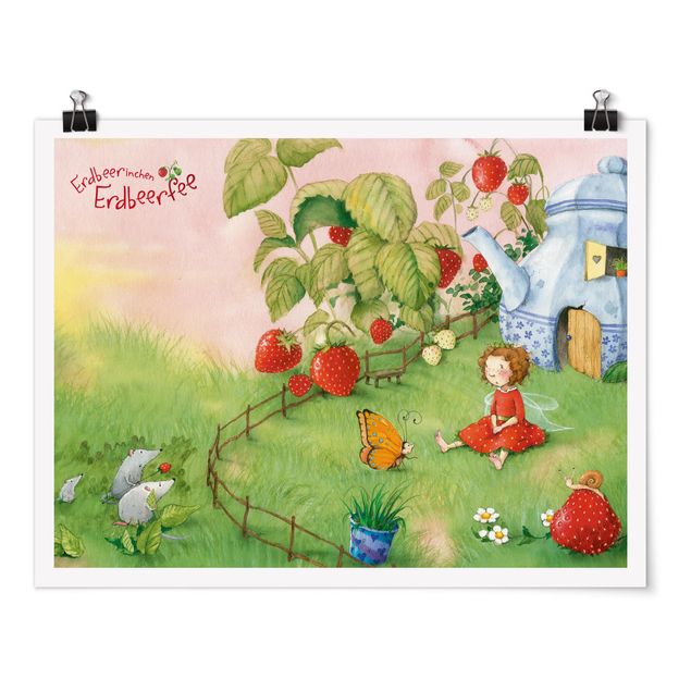 Poster - Strawberry Coniglio Erdbeerfee - In The Garden - Orizzontale 3:4