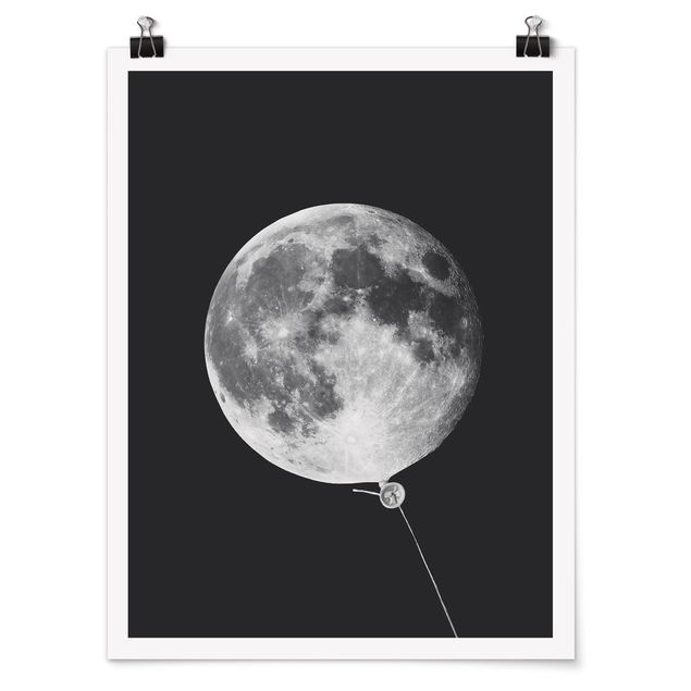 Poster - Balloon Con La Luna - Verticale 4:3