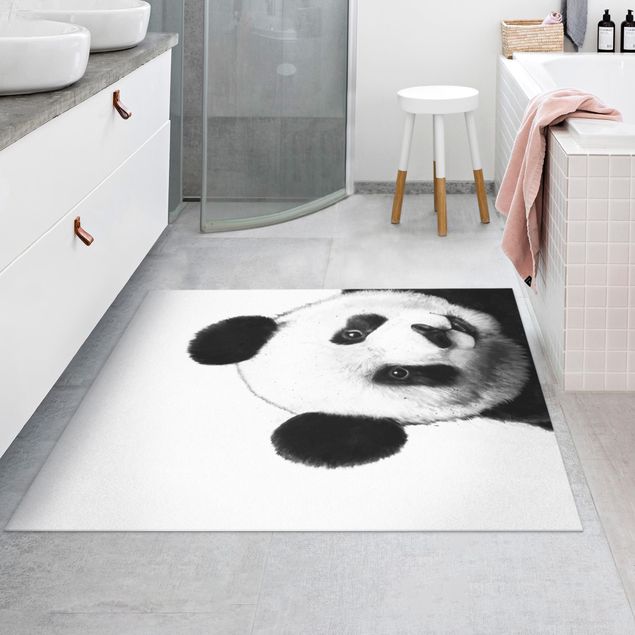 Tappeti moderni soggiorno Illustrazione - Panda Disegno in bianco e nero
