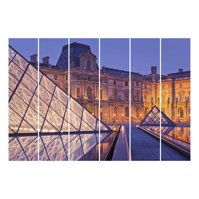 tende scorrevoli con binario Louvre Parigi di notte