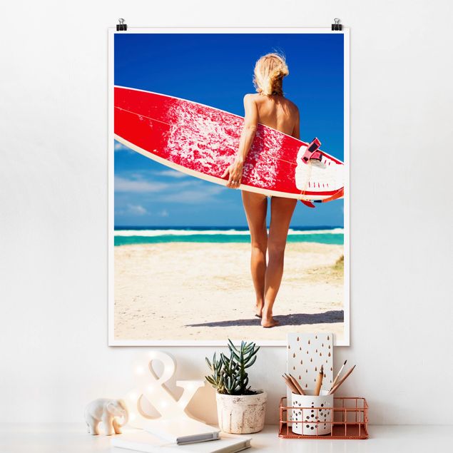Poster - Surfer Girl - Verticale 4:3