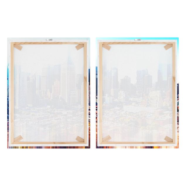 Stampa su tela 2 parti - Manhattan Skyline Urban Stretch - Verticale 4:3