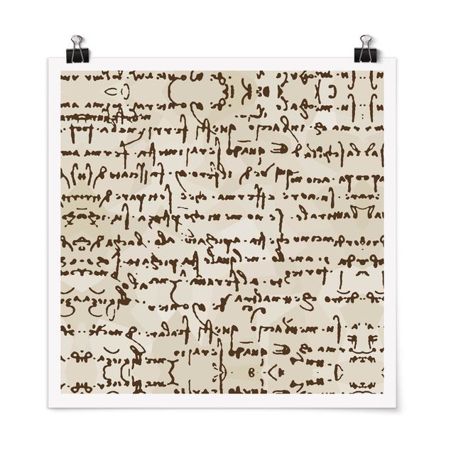 Poster - Da Vinci Manoscritto - Quadrato 1:1