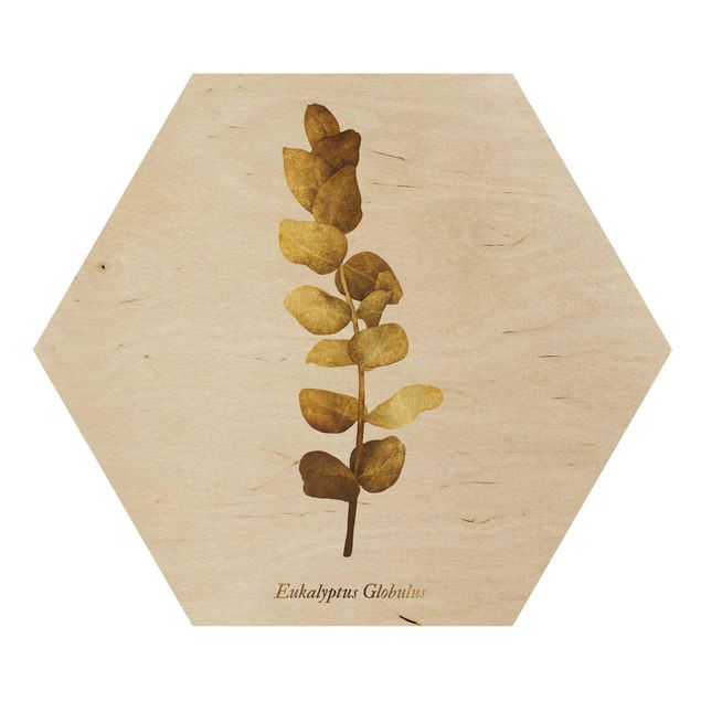 Esagono in legno - Gold - Eucalyptus