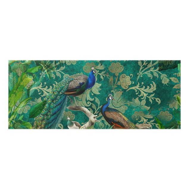 Paraschizzi in vetro - Shabby Chic Collage - Noble Peacock II