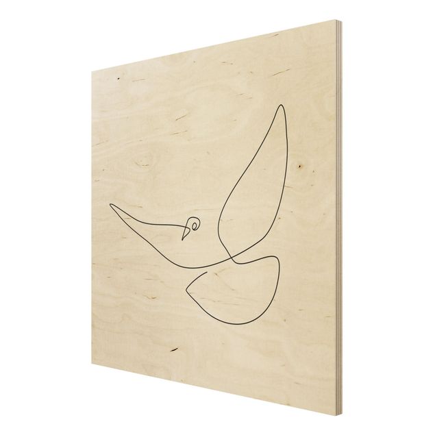 Stampa su legno - Dove Line Art - Quadrato 1:1