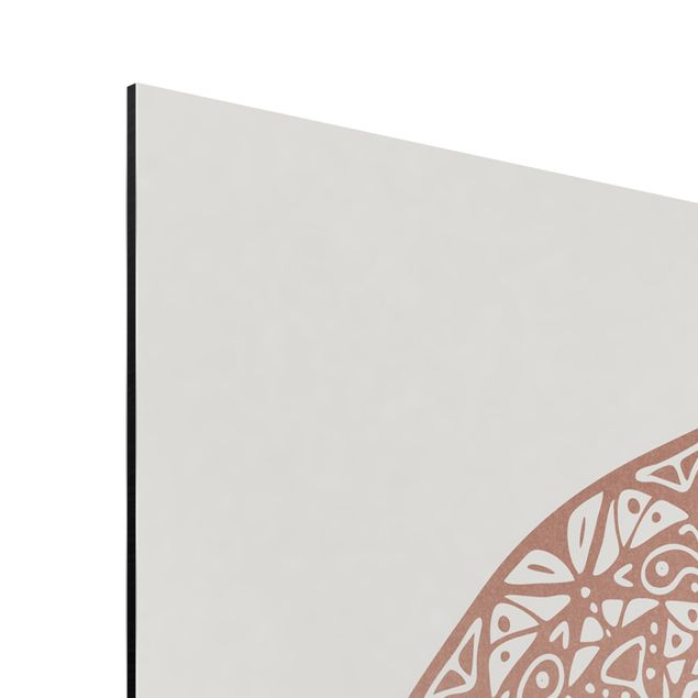 Stampa su alluminio spazzolato - Mandala Ornament In Rame Oro - Quadrato 1:1