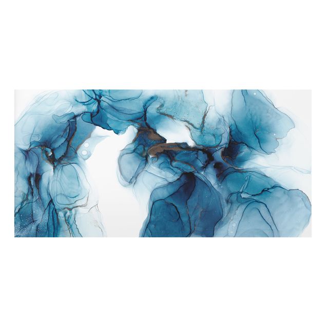 Paraschizzi in vetro - Evoluzione blu e oro - Formato orizzontale 2:1