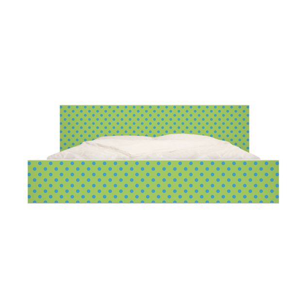 Carta adesiva per mobili IKEA - Malm Letto basso 160x200cm No.DS92 Dot Design Girly Green