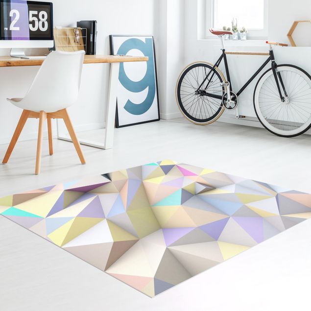Tappeti per esterni Triangoli geometrici pastello in 3D