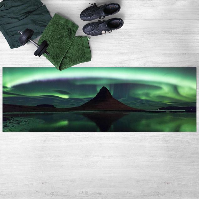 Tappeto per terrazzo esterno L'aurora boreale in Islanda