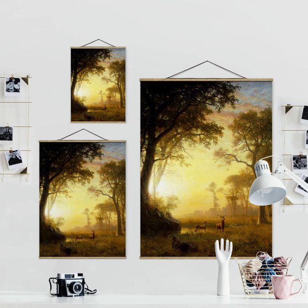 Foto su tessuto da parete con bastone - Albert Bierstadt - Sunlit Glade - Verticale 4:3