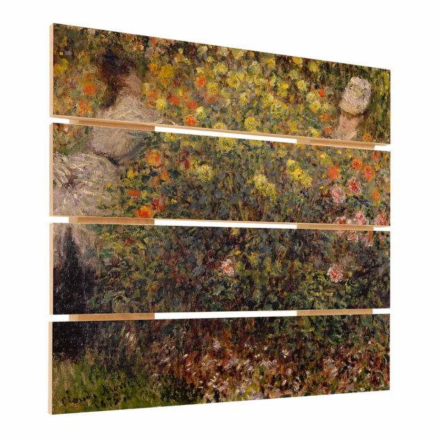 Stampa su legno - Claude Monet - Flower Garden - Quadrato 1:1
