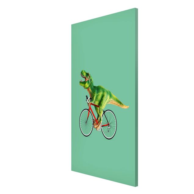 Lavagna magnetica - Dinosauro con la bicicletta - Formato verticale 4:3