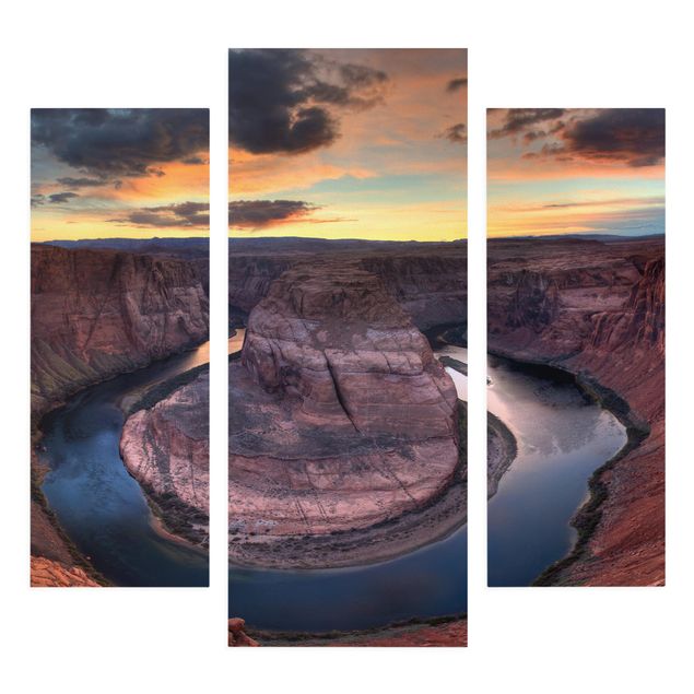 Stampa su tela 3 parti - Colorado River Glen Canyon - Trittico da galleria