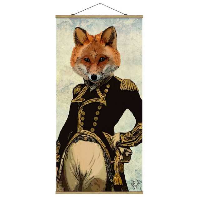 Quadro su tessuto con stecche per poster - Ritratto Animal - Fox Admiral - Verticale 2:1