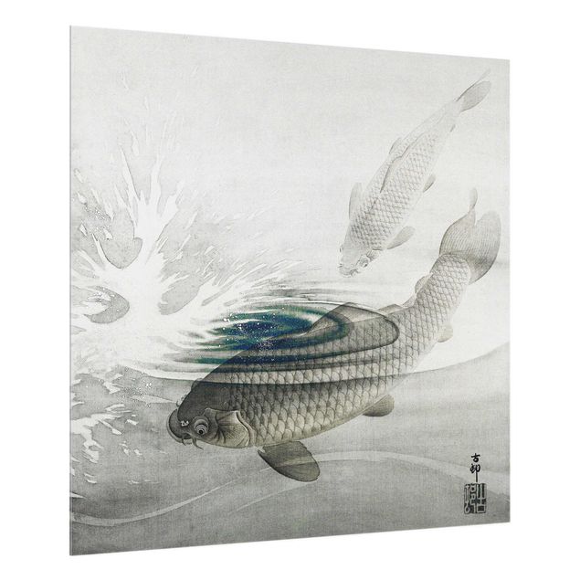 Paraschizzi in vetro - Vintage Illustration Asian Fish III