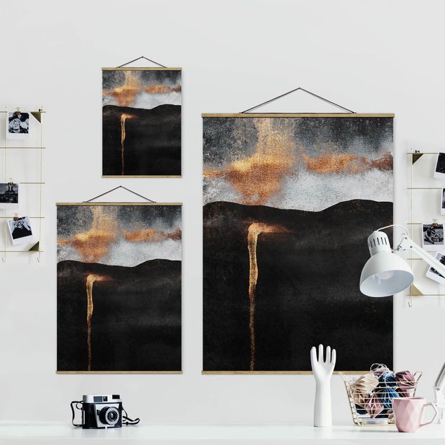 Foto su tessuto da parete con bastone - Elisabeth Fredriksson - Estratto Golden Glow - Verticale 4:3