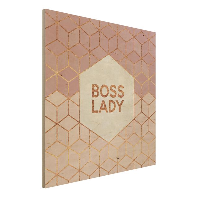 Stampa su legno - Boss Pink Lady esagoni - Quadrato 1:1