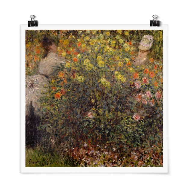 Poster - Claude Monet - Flower Garden - Quadrato 1:1