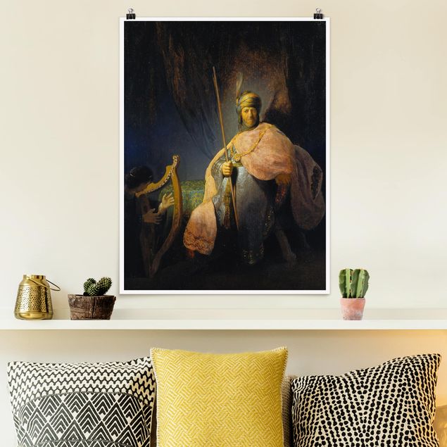 Poster - Rembrandt van Rijn - David che suona l'arpa - Verticale 4:3