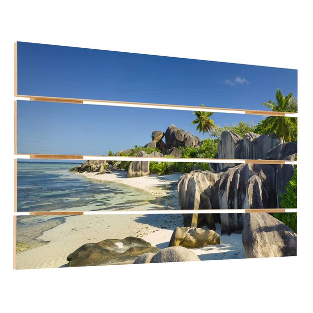 Stampa su legno - Dream Beach Seychelles - Orizzontale 2:3