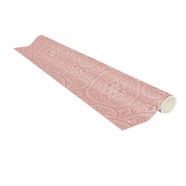 Tappeti orientali Grande disegno mandala in rosa antico