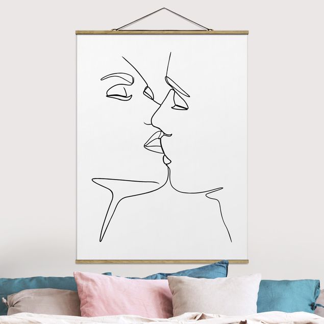 Quadri astratti Line Art - Facce da bacio Bianco e Nero