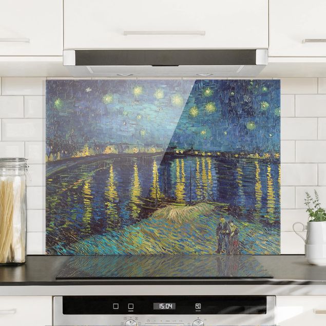 paraschizzi vetro magnetico Vincent Van Gogh - Notte stellata sul Rodano