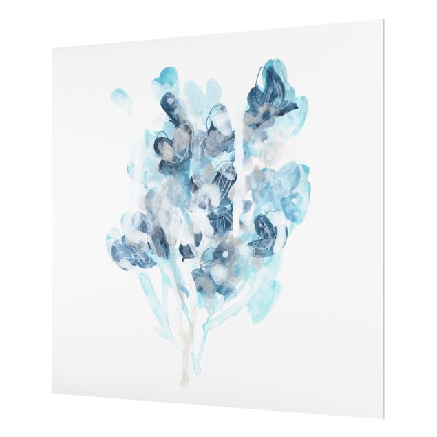 Paraschizzi in vetro - Ombreggio di bouquet in acquerello blu - Quadrato 1:1