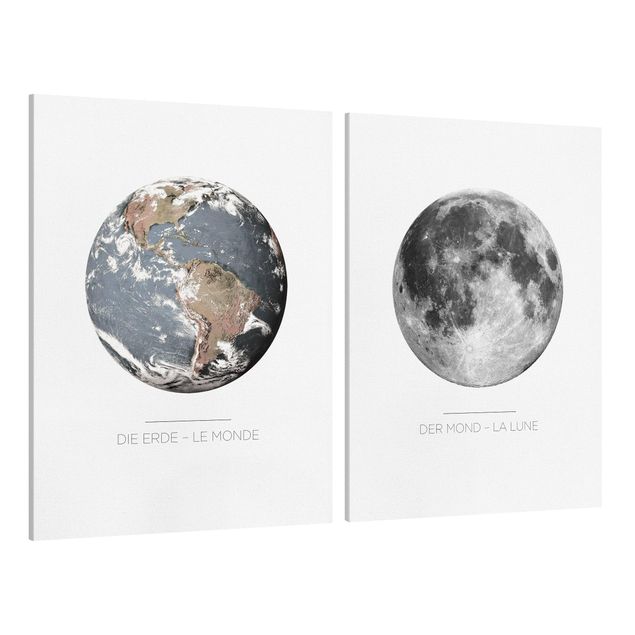 Stampa su tela - Moon And Earth - Verticale 4:3