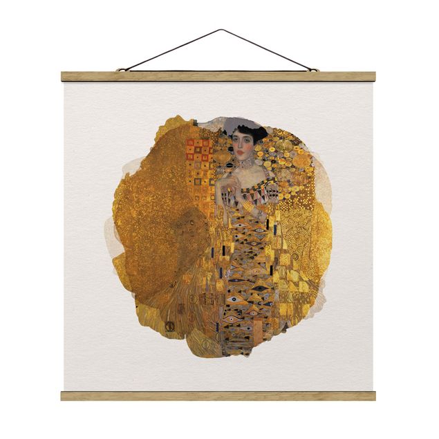 Quadro su tessuto con stecche per poster - Acquerelli - Gustav Klimt - Ritratto di Adele Bloch-Bauer I - Quadrato 1:1