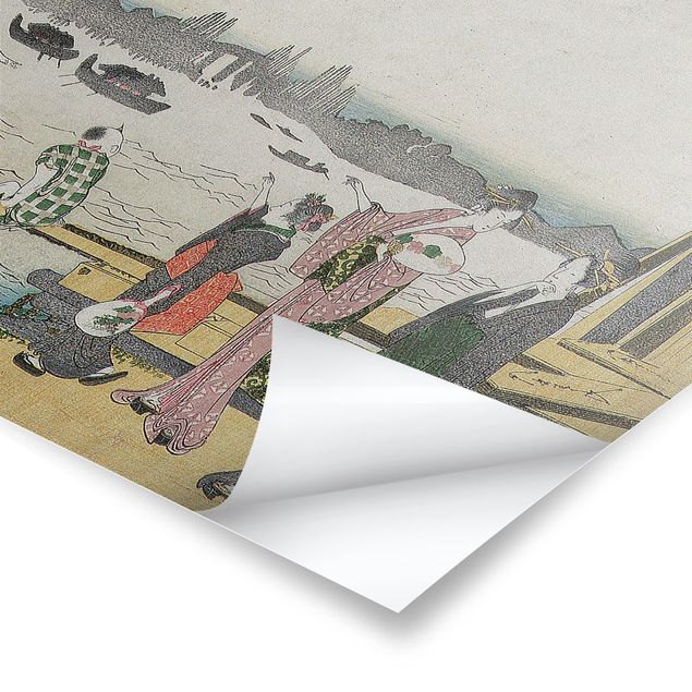 Poster - Katsushika Hokusai - Una serata fresca In Ryogoku - Orizzontale 3:4
