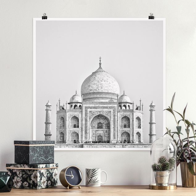 Poster - Taj Mahal In Grey - Quadrato 1:1