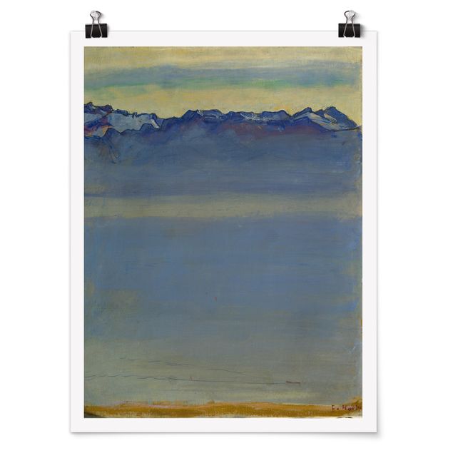 Poster - Ferdinand Hodler - Lago di Ginevra con le Alpi - Verticale 4:3