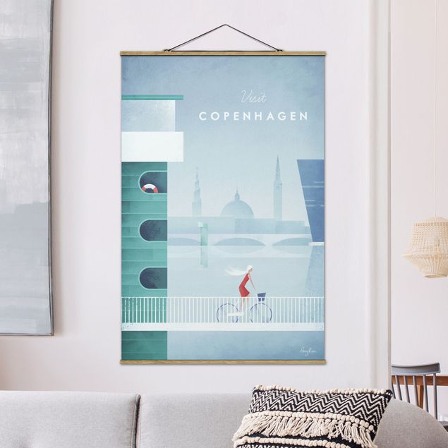 Foto su tessuto da parete con bastone - Poster di viaggio - Copenaghen - Verticale 3:2