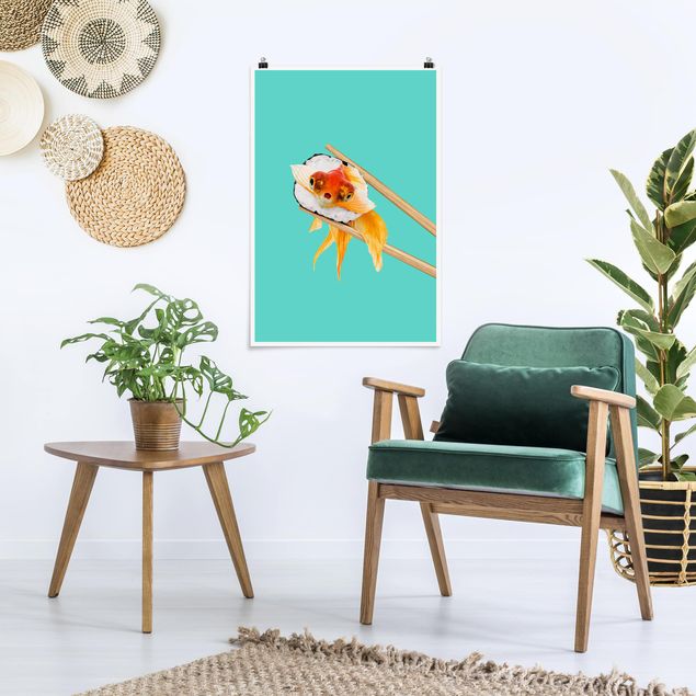 Poster - Jonas Loose - Sushi con Goldfish - Verticale 3:2