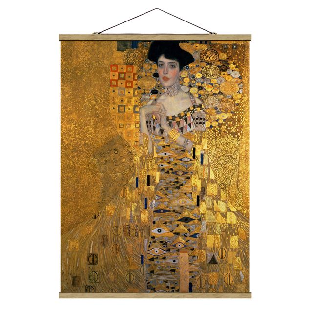 Foto su tessuto da parete con bastone - Gustav Klimt - Ritratto di Adele Bloch-Bauer I - Verticale 4:3