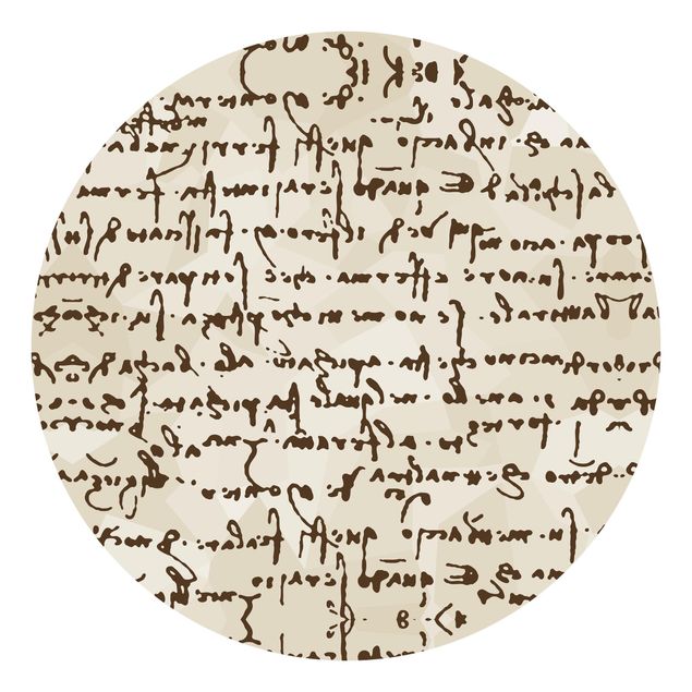 Carta da parati rotonda autoadesiva - manoscritto Da Vinci